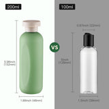owlyee 6.7oz Travel Shampoo Bottle, Empty Plastic Squeeze Bottles with Flip Cap, 4PCS Lotion Container for Toiletries (200ml, Green)