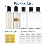 owlyee Travel Bottles for Toiletries 3.4 oz TSA Approved - 5 Pack Leak Proof Travel Size Containers, Clear Squeezable Plastic Bottles with Labels for Shampoo Lotion, Flight Cruise Gym Essentials