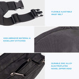 Oxpecker Waist Pack Bag with Rain Cover, Waterproof Fanny Pack for Men&Women, Workout Traveling Casual Running Hiking Cycling, Hip Bum Bag (black)