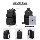 OZUKO Multipurpose Sling Bag for Men, Large Capacity Crossbody Shoulder Bag Waterproof Sling Chest Backpack with Tripod Holder Fit for Outdoor Travel Photography (Black)