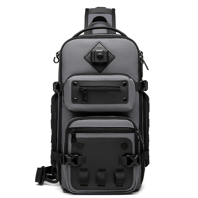 OZUKO Tactical Backpack Chest Sling Bags for Men, Waterproof Crossbody Shoulder Daypack for Outdoor Walking Hiking Trekking (Dark gray)