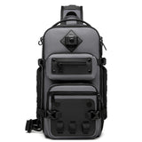 OZUKO Tactical Backpack Chest Sling Bags for Men, Waterproof Crossbody Shoulder Daypack for Outdoor Walking Hiking Trekking (Dark gray)