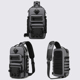 OZUKO Tactical Backpack Chest Sling Bags for Men, Waterproof Crossbody Shoulder Daypack for Outdoor Walking Hiking Trekking (Dark gray)