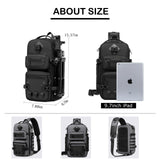 OZUKO Tactical Backpack Chest Sling Bags for Men, Waterproof Crossbody Shoulder Daypack for Outdoor Walking Hiking Trekking (Dark gray)
