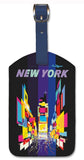 Pacifica Island Art Leatherette Luggage Baggage Tag - New York by David Klein