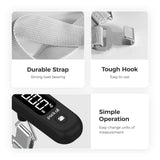 pack all 110 Lbs Luggage Scale, Digital Handheld Baggage Scale, Travel Suitcase Weight Scale with LCD Display, Battery Included, Black