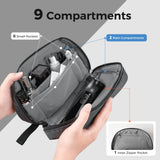 pack all Travel Toiletry Bag for Men, Hanging Dopp Kit, Water - Resistant Shaving Bag for Toiletries, Accessories (Dark Grey)