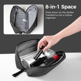 pack all Travel Toiletry Bag for Men, Hanging Dopp Kit, Water - Resistant Shaving Bag for Toiletries, Accessories (Dark Grey)