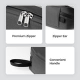 pack all Travel Toiletry Bag for Men, Hanging Dopp Kit, Water - Resistant Shaving Bag for Toiletries, Accessories (Dark Grey)