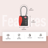 pack all TSA Approved Cable Luggage Locks, 3 Digit Combination Padlocks, Travel Lock for Suitcases & Bag, Alloy Body, Travel Accessories (1 Pack)（Red）