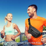 Packism Fanny Packs for Women Men - 6 Pockets Large Crossbody Waist Bag with Adjustable Strap Belt Bag for Travel Running Hiking, Black