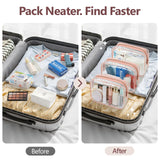 PACKISM TSA Approved Toiletry Bag - Clear Makeup Bag 3 Pack Medium, Quart Size Bag for 3 - 1 - 1 Liquids with Metal Smooth Zipper, Travel Makeup Bag for Women Men, Airport Airline Compliant Bag, Rose Pink