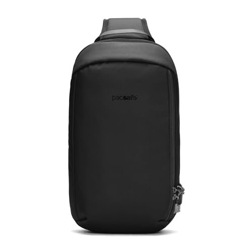 Pacsafe Vibe 325 10 Liter Anti Theft Sling Bag/Crossbody-Fits 13 inch Laptop Casual Daypack, Black, One Size | Backpacks4Less