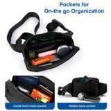 Pander Belt Bag Large 2L, Nylon Fanny Pack Purse for Women and Men with Adjustable Strap, Black Onyx