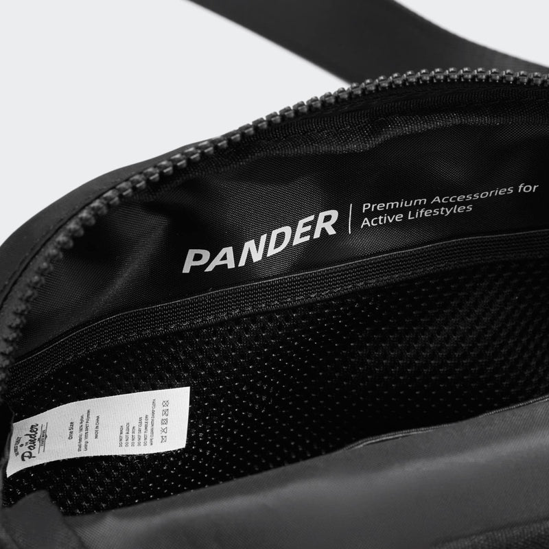 Pander Belt Bag Large 2L, Nylon Fanny Pack Purse for Women and Men with Adjustable Strap, Black Onyx