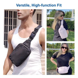 Pander Belt Bag Large 2L, Nylon Fanny Pack Purse for Women and Men with Adjustable Strap, Black Onyx