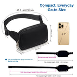 Pander Belt Bag Large 2L, Nylon Fanny Pack Purse for Women and Men with Adjustable Strap, Black Onyx