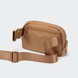 Pander Two Way Zipper Fanny Pack Nylon Everywhere Belt Bag for Women, Water Repellent Waist Packs, Crossbody Bags with Adjustable Strap (Caramel Brown).