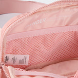 Pander Two Way Zipper Fanny Pack Nylon Everywhere Belt Bag for Women, Water Repellent Waist Packs, Crossbody Bags with Adjustable Strap (Mono Pink).