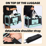 PAPZER Cat Carrier Soft - Sided Travel Bag for Medium to Large Cats Over 15lbs, Small Dog Carrier Crate Top Entry Breathable Mesh Puppy 12 Pounds, Pet Rabbit Carrying Cage Kennel Collapsible Teal