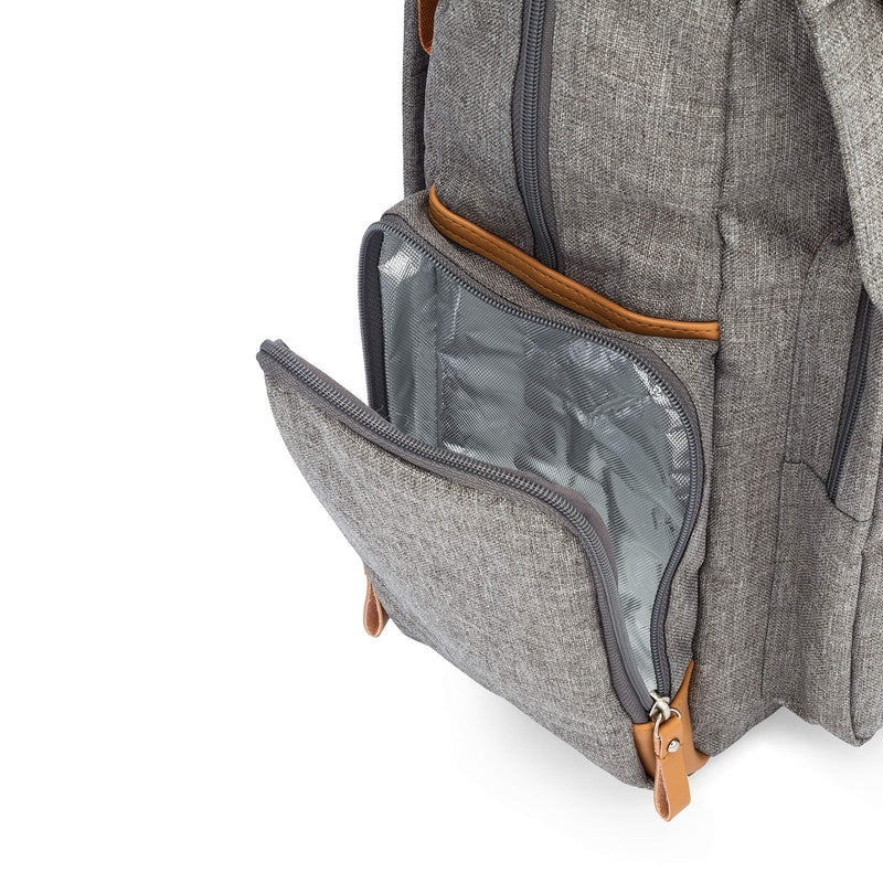 Parker Baby Co. Diaper Backpack - Large Diaper Bag with Insulated Pockets, Stroller Straps and Changing Pad - Birch Bag - Gray