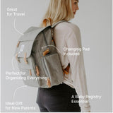 Parker Baby Co. Diaper Backpack - Large Diaper Bag with Insulated Pockets, Stroller Straps and Changing Pad - Birch Bag - Gray