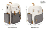 Parker Baby Diaper Backpack - Large Diaper Bag with Insulated Pockets, Stroller Straps and Changing Pad - "Birch Bag" - Cream