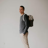 Parker Baby Diaper Backpack - Large Diaper Bag with Insulated Pockets, Stroller Straps and Changing Pad - "Birch Bag" - Cream