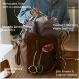 Parker Baby Willow Tote Bag | Stylish Vegan Leather Diaper Bag Tote with Modular Storage & Removable Inserts & Roomy Interior