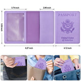 Passport and Vaccine Card Holder Cover Combo, Passport Case /Wallet with Vaccine Card Slot for Women and Men(AL - Purple)