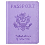 Passport and Vaccine Card Holder Cover Combo, Passport Case /Wallet with Vaccine Card Slot for Women and Men(AL - Purple)