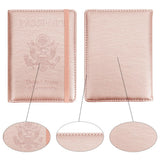 Passport Holder for Travel Essentials, Passport Cover Wallet Passport Holders for Women Men, PU Leather Passport Book Card Case with Pen Holder for Family Travel Must Haves Accessories, Rose Gold