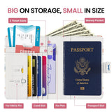 Passport Holder for Travel Essentials, RFID Blocking Leather Cover Wallet with Magnetic Closure, Aesthetic & Cute Passport Book Case for Women and Men - Wildflower