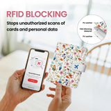 Passport Holder for Travel Essentials, RFID Blocking Leather Cover Wallet with Magnetic Closure, Aesthetic & Cute Passport Book Case for Women and Men - Wildflower