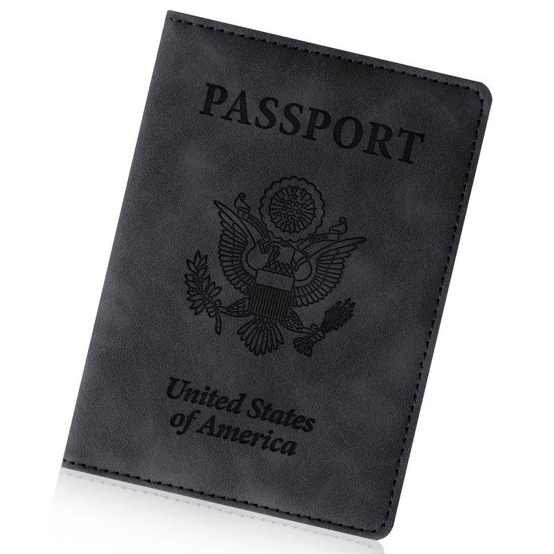 Passport Holder for Travel Essentials,RFID Blocking Passport Cover Wallet Card Case for Women and Men (Black)