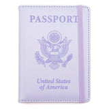 Passport Holder for Travel, Leather Passport Cover Wallet Case RFID Blocking Passport Book Holders for Travel Women Men Family Travels Must Haves Essentials, Purple