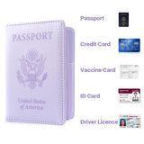Passport Holder for Travel, Leather Passport Cover Wallet Case RFID Blocking Passport Book Holders for Travel Women Men Family Travels Must Haves Essentials, Purple