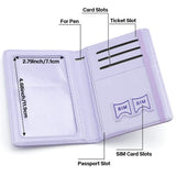 Passport Holder for Travel, Leather Passport Cover Wallet Case RFID Blocking Passport Book Holders for Travel Women Men Family Travels Must Haves Essentials, Purple