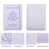 Passport Holder for Travel, Leather Passport Cover Wallet Case RFID Blocking Passport Book Holders for Travel Women Men Family Travels Must Haves Essentials, Purple