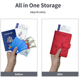 Passport Holder, Passport Cover with Credit Card Slot and Boarding Pass Slot Combo, Passport Wallet Case Book Travel Must Have, RFID Blocking Leather Travel Accessories, Red