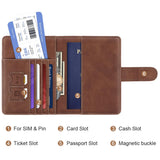 Passport Holder Wallet Cover Personalized Letter A - Z Travel Wallet RFID Blocking Passport Cover Wallet Case for Travel Passport Book Holders for Women and Men, Brown - J