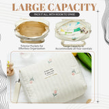 Paterr 2pcs Quilted Diaper Bag Tote Set Multifunction Cotton Maternity Hospital Bag Overnight Travel Handbag for Women Nurse(Tulip)