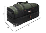 Pathfinder Gear 32 Inch Rolling Drop Bottom Duffel, Olive, One Size