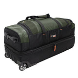 Pathfinder Gear 36 Inch Rolling Drop Bottom Duffel, Olive, One Size