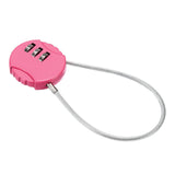 PATIKIL Combination Lock 8 Inch, 3 Digit Outdoor Waterproof Code Padlock with Wire Rope for Luggage Gym Locker Fence Toolbox Backpack, Pink