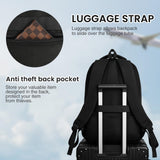 Paude Black Backpack,School Backpack for Teens Adults Laptop Bookbag for High School College Students Back Pack for Work