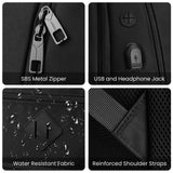 Paude Black Backpack,School Backpack for Teens Adults Laptop Bookbag for High School College Students Back Pack for Work