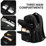 Paude Black Backpack,School Backpack for Teens Adults Laptop Bookbag for High School College Students Back Pack for Work