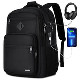 Paude Black Backpack,School Backpack for Teens Adults Laptop Bookbag for High School College Students Back Pack for Work