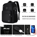 Paude Black Backpack,School Backpack for Teens Adults Laptop Bookbag for High School College Students Back Pack for Work